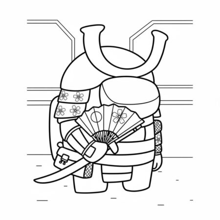 Among Us Samurai (Desenho para Colorir)