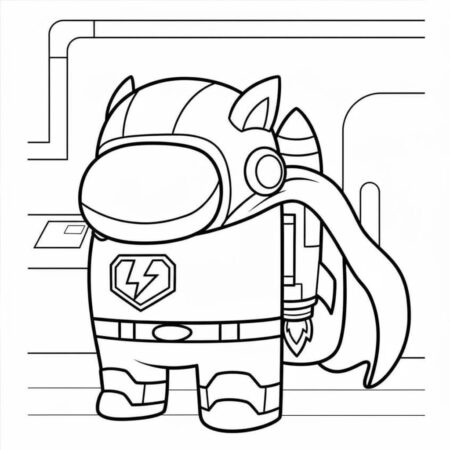 Among Us Super Herói (Desenho para Colorir)