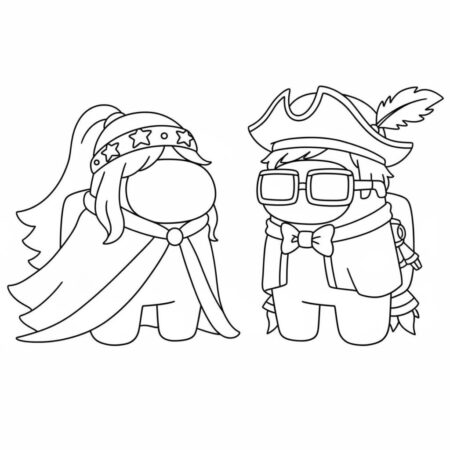 Among Us Super Heróis (Desenho para Colorir)