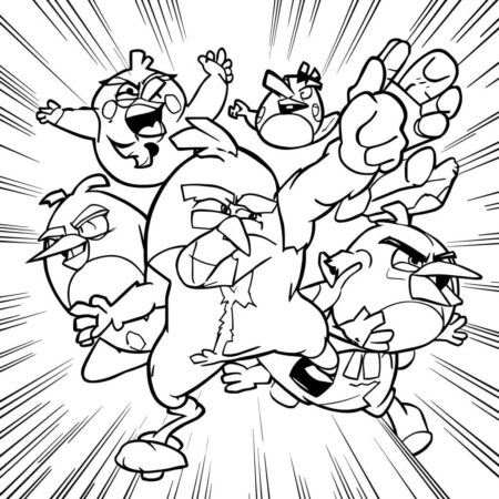 Angry Birds Em Acao (Desenho para Colorir)