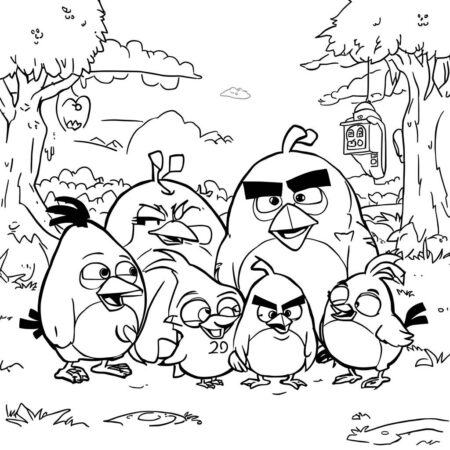 Angry Birds Em Familia (Desenho para Colorir)