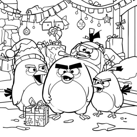 Angry Birds Feriado (Desenho para Colorir)