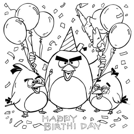 Angry Birds Festivo (Desenho para Colorir)