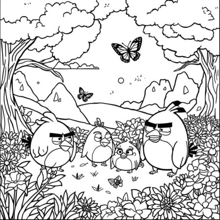 Angry Birds Natureza (Desenho para Colorir)