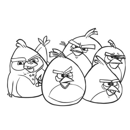 Angry Birds Simples (Desenho para Colorir)
