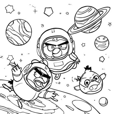 Angry Birds e Aventura Espacial (Desenho para Colorir)