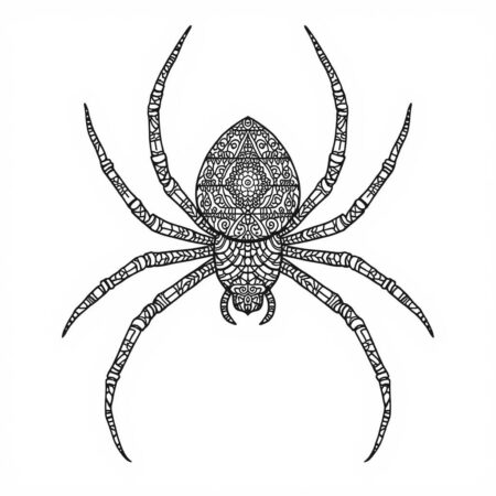 Aranha Estilo Mandala (Desenho para Colorir)