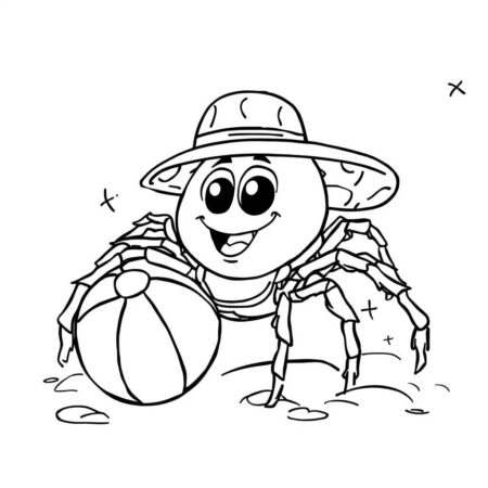 Aranha em um Dia de Verao (Desenho para Colorir)