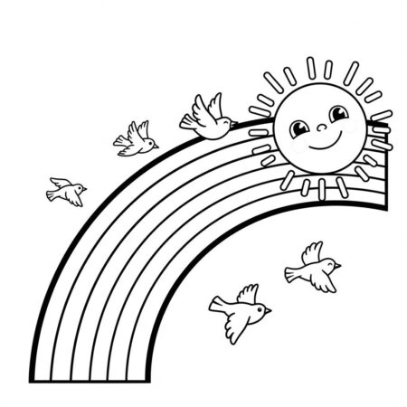 Arco Iris Simples para Criancas (Desenho para Colorir)