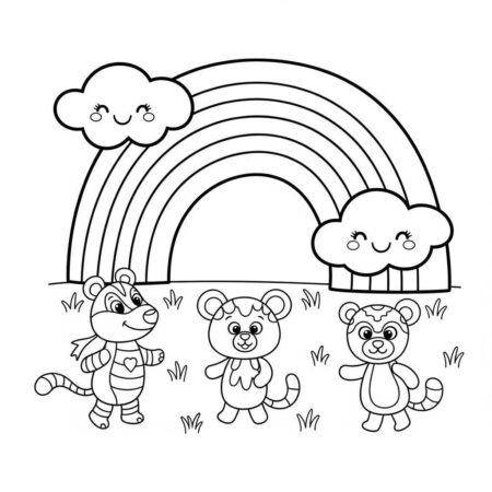 Arco Iris Simples para Criancas (Desenho para Colorir)