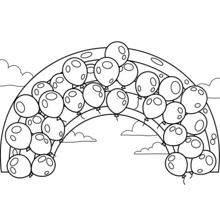 Arco Iris de Baloes (Desenho para Colorir)
