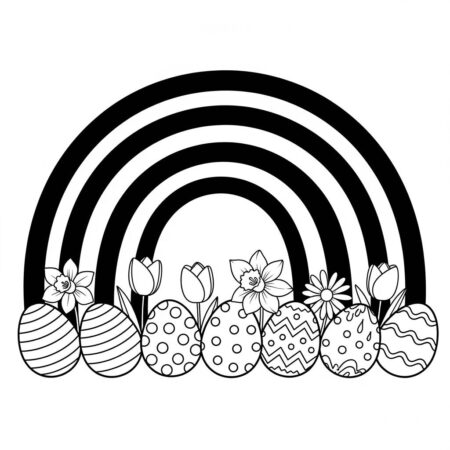 Arco Iris de Pascoa (Desenho para Colorir)