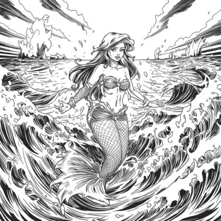 Ariel e a tempestade (Desenho para Colorir)