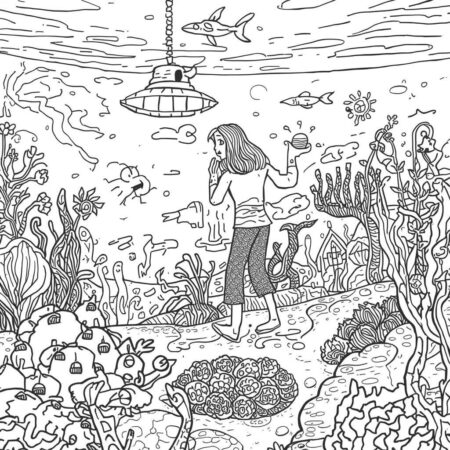 Ariel e o mundo dos humanos (Desenho para Colorir)