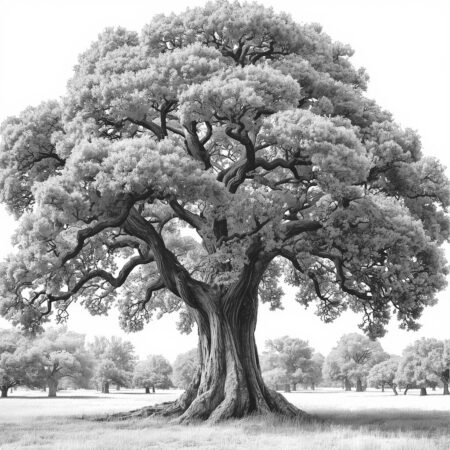 Arvore Realista Detalhada (Desenho para Colorir)