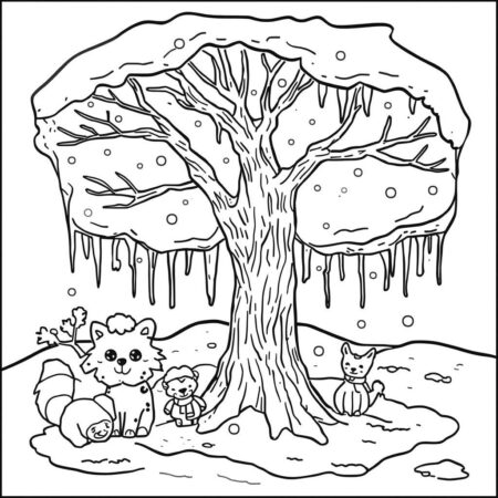 Arvore de Inverno (Desenho para Colorir)