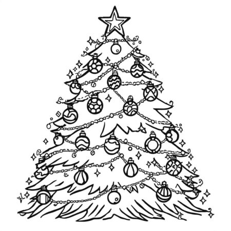 Arvore de Natal Brilhante (Desenho para Colorir)