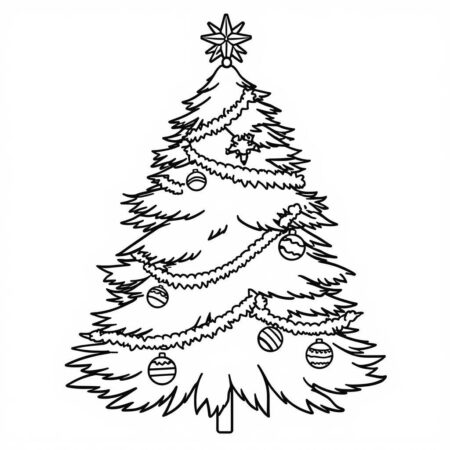 Arvore de Natal Classica (Desenho para Colorir)