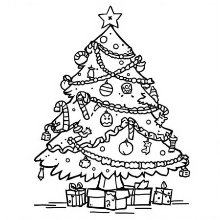 Arvore de Natal Divertida (Desenho para Colorir)