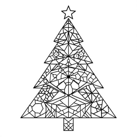 Arvore de Natal Geometrica (Desenho para Colorir)