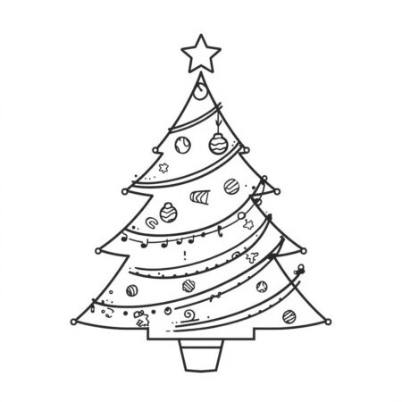 Arvore de Natal Minimalista (Desenho para Colorir)
