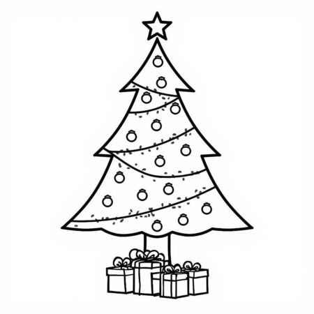 Arvore de Natal Simples (Desenho para Colorir)