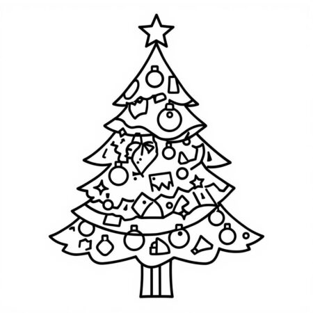 Arvore de Natal de Estilo Livre (Desenho para Colorir)