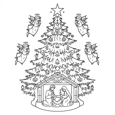 Arvore de Natal de Natal (Desenho para Colorir)