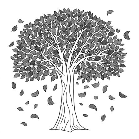 Arvore de Outono (Desenho para Colorir)