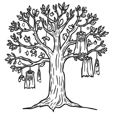 Arvore de Super Heroi (Desenho para Colorir)