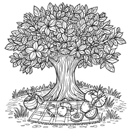 Arvore de Verao (Desenho para Colorir)