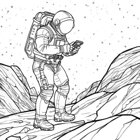 Astronauta em Missao (Desenho para Colorir)