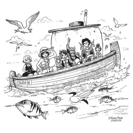 Aventura no Mar (Desenho para Colorir)