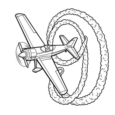 Aviao de Acrobacias Impressionantes (Desenho para Colorir)