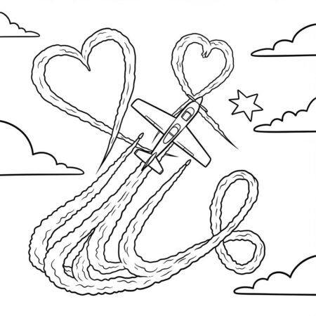 Aviao de Acrobacias com Fumaca (Desenho para Colorir)