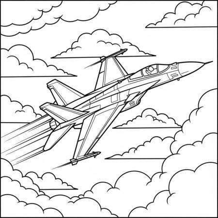 Aviao de Combate Detalhado (Desenho para Colorir)
