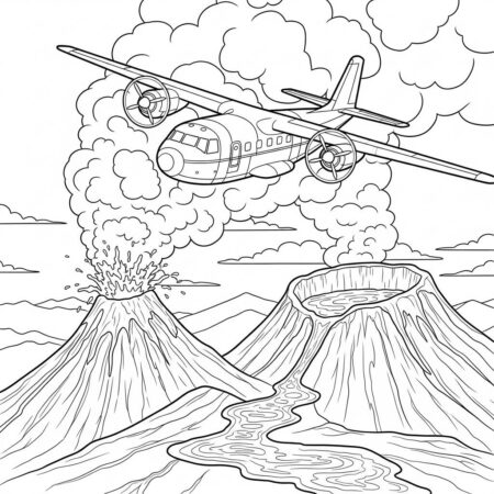 Aviao de Exploracao Aerea (Desenho para Colorir)
