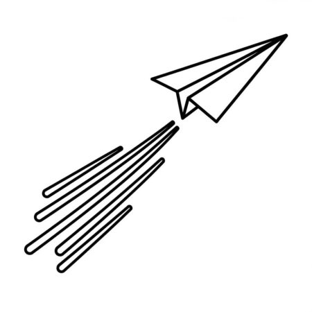 Aviao de Papel Simples (Desenho para Colorir)