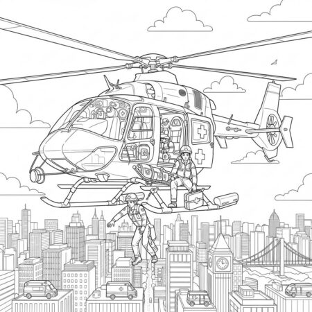 Aviao de Resgate Aereo (Desenho para Colorir)