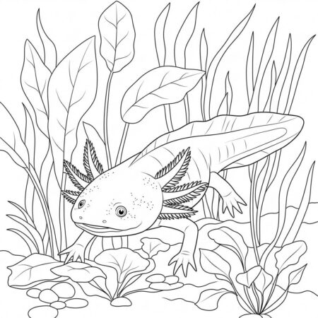 Axolote Realista (Desenho para Colorir)