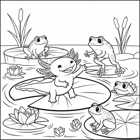 Axolote e Ras (Desenho para Colorir)