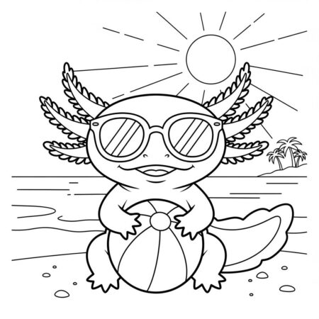 Axolote e Verao (Desenho para Colorir)