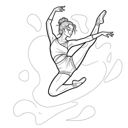 Bailarina com Estilo Moderno (Desenho para Colorir)