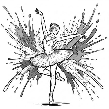 Bailarina e Cores (Desenho para Colorir)
