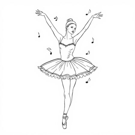 Bailarina graciosa Para Meninas (Desenho para Colorir)