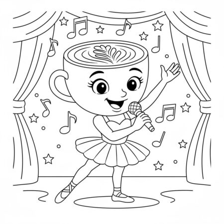 Ballerina Cappuccina Cantora (Desenho para Colorir)