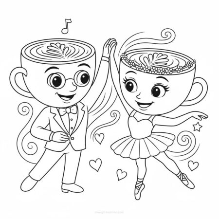 Ballerina Cappuccina Dançando (Desenho para Colorir)