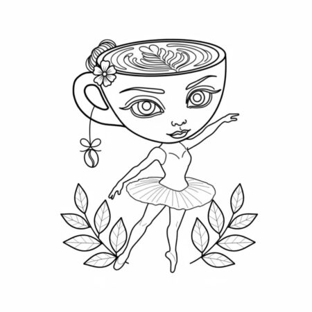 Ballerina Cappuccina Elegante (Desenho para Colorir)