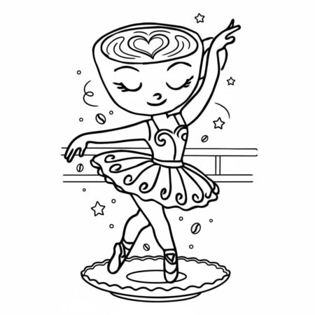 Ballerina Cappuccina Elegante (Desenho para Colorir)