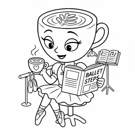 Ballerina Cappuccina Estudando Ballet (Desenho para Colorir)